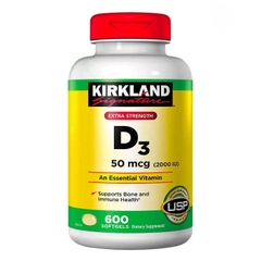 Thực phẩm bổ sung vitamin D3 2000IU Kirkland Signature (600 viên)