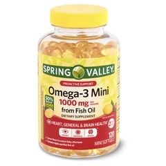 Dầu Cá Vị Chanh Spring Valley Omega 3 Mini 1000mg 120 Viên