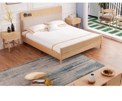 GIƯỜNG KẸP MÂY 01 / MIXED RATTAN BED #01