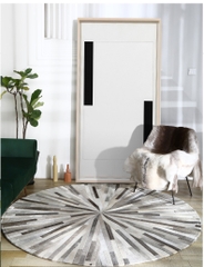 THẢM BÒ TRÒN 08 / CIRCLE LEATHER RUG #08