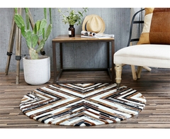 THẢM BÒ TRÒN 04 / CIRCLE LEATHER RUG #04