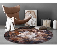 THẢM BÒ TRÒN 05 / CIRCLE LEATHER RUG #05