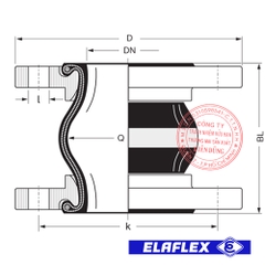 Khớp nối mềm cao su Elaflex ERV-W Drawing