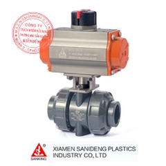 Van nhựa công nghiệp Xiamen Sanking Pneumatic Actuated True Union Ball Valve