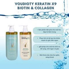 Cặp dầu gội xả Voudioty Keratin X9 Biotin & Collagen 500ml