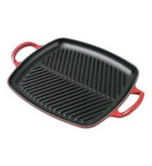 Chảo gang nướng 2 quai cầm lecreuset grillpfanne rechteckig 30x27cm kirsche