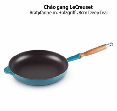 Chảo gang LeCreuset Bratpfanne m. Holzgriff 28cm Deep Teal