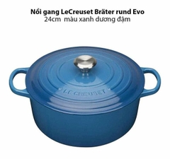 Nồi gang Le Creuset Brater rund Evo 20cm Blue Marseile màu xanh dương đậm