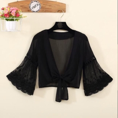 Áo cardigan tay loe cách điệu