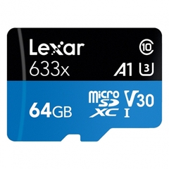 Thẻ nhớ 64GB MicroSDXC Lexar 633x 2018 A1 V30 (Chuyên dụng cho GoPro) 95/45 MBs