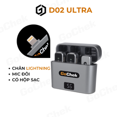 GC-D ULTRA - Bộ 2 micro thu âm không dây GoChek có Dock sạc | Khử tiếng ồn phù hợp livestream/ quay video/ ghi âm | cho điện thoại Chân type C và Lightning