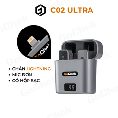 GC-C ULTRA Bộ micro thu âm không dây GoChek có Dock sạc | Khử tiếng ồn phù hợp livestream/ quay video/ ghi âm | cho điện thoại Chân type C và Lightning