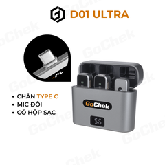 GC-D ULTRA - Bộ 2 micro thu âm không dây GoChek có Dock sạc | Khử tiếng ồn phù hợp livestream/ quay video/ ghi âm | cho điện thoại Chân type C và Lightning