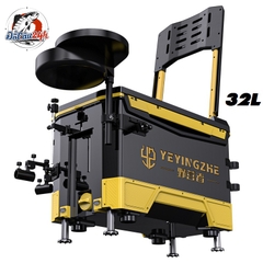 Thùng Câu Đài YEYINGZHE 32L Màu Đen Vàng Có Tựa, Chất Liệu Carbon Kèm Bộ Phụ Kiện Pat Đa Chức Năng