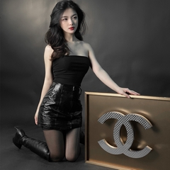 Chữ inox caro trắng sáng thân chữ