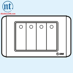 Công tắc bốn 1 chiều phím lớn có đèn led xanh - S68DN4