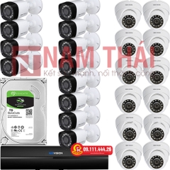 Lắp đặt trọn bộ 24 camera giám sát 1.0M Kbvision