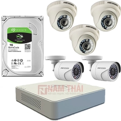 Lắp đặt trọn bộ 5 camera giám sát 1.0MP Hikvision