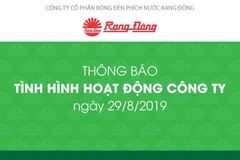 THÔNG BÁO HOẠT ĐỘNG CÔNG TY NGÀY 29/8/2019