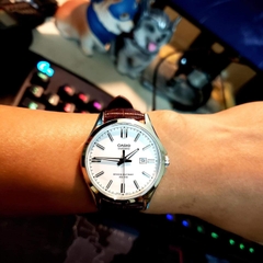 CASIO STANDARD MTS-100L-7AVDF DÂY DA | MTS-100L-7A - KÍNH SAPPHIRE - PIN 10 NĂM