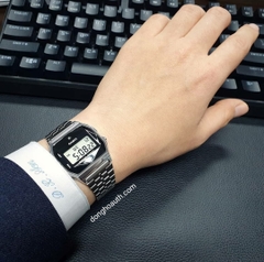 Casio Unisex A159WAD-1DF Kim Cương Tự Nhiên | Made in Japan | Pin 7 Năm |  A159WAD-1