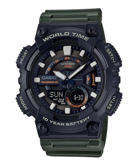 Casio Worldtime AEQ-110W-3A Pin 10 năm - Chống nước 100m bơi lội - Giờ thế giới
