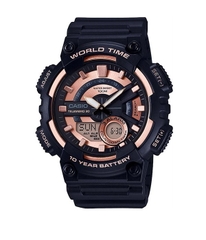 Casio Worldtime AEQ-110W-1A3 Pin 10 năm - Chống nước 100m bơi lội - Giờ thế giới