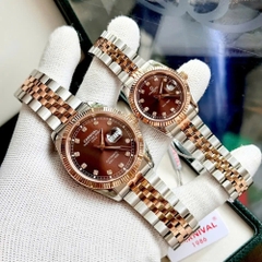 Đồng Hồ Cặp Đôi Dây Thép Carnival 8131-CH-N Chocolate Demi Rose Gold