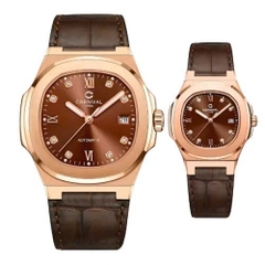 Đồng Hồ Cặp Đôi Dây Da Carnival 8160-VH-DD-N Chocolate Rose Gold