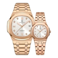 Đồng Hồ Cặp Đôi Dây Thép Carnival 8160-VH-T White Rose Gold