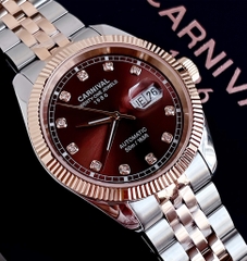 Đồng Hồ Cặp Đôi Dây Thép Carnival 8131-CH-N Chocolate Demi Rose Gold