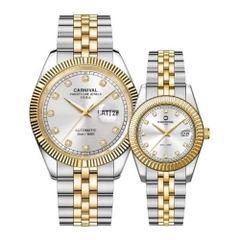 Đồng Hồ Cặp Đôi Dây Thép Carnival 8131-CV-T White Demi Gold