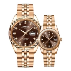 Đồng Hồ Cặp Đôi Dây Thép Carnival 8131-VH-N Chocolate Rose Gold