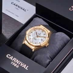 Đồng Hồ Nam Dây Cao Su Carnival 8168G-VV-DCS-TK Xà Cừ - Automatic - Kính Sapphire - Size 42mm