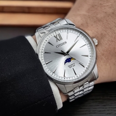 Đồng Hồ Nam Dây Thép Citizen Quartz AK5000-54A Moonphase - Size 42mm