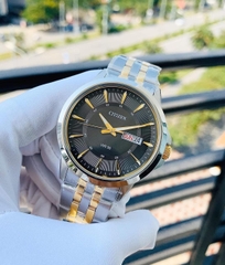 Đồng Hồ Nam Dây Thép Citizen Quartz BF2018-52E Demi Gold - Size 41mm