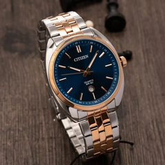 Đồng Hồ Nam Dây Thép Citizen Quartz BI5096-53L Demi Rose Gold - Size 42mm