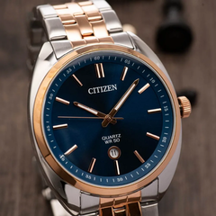 Đồng Hồ Nam Dây Thép Citizen Quartz BI5096-53L Demi Rose Gold - Size 42mm