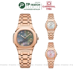 Đồng Hồ Nữ Dây Thép Carnival 8160L-VH Xà Cừ - Máy Quartz - Kính Sapphire - Size 34mm