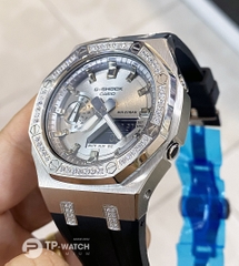 G-SHOCK GA-2100SB-1A AP CUSTOM ĐÁ VIỀN x DÂY NHỰA ĐEN