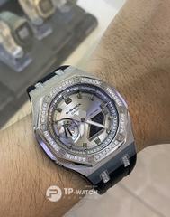 G-SHOCK GA-2100SB-1A AP CUSTOM ĐÁ VIỀN x DÂY NHỰA ĐEN