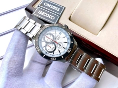 Đồng Hồ Nam Dây Thép SEIKO Quartz SSB189P1 | Kính Hardlex