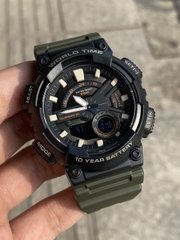 Casio Worldtime AEQ-110W-3A Pin 10 năm - Chống nước 100m bơi lội - Giờ thế giới
