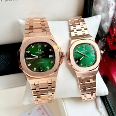 Đồng Hồ Cặp Đôi Dây Thép Carnival 8160-VH-XL Green Rose Gold