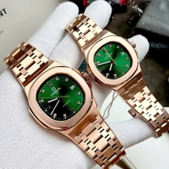 Đồng Hồ Cặp Đôi Dây Thép Carnival 8160-VH-XL Green Rose Gold