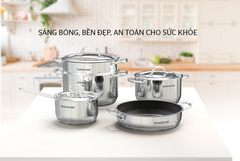 Bộ nồi chảo inox 5 đáy Sunhouse SHG995