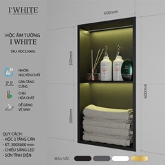 Hộc âm tường IWhite H1.2C-30*60L
