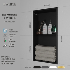 Hộc âm tường IWhite H1.2C-30*60