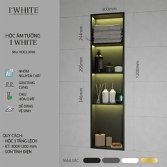 Hộc âm tường IWhite H1.4l-30*120l