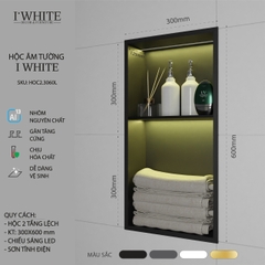 Hộc âm tường IWhite H1.2l-30*60L